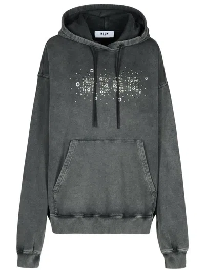 MSGM MSGM GRAY COTTON SWEATSHIRT