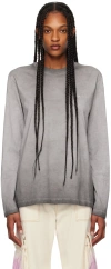 Msgm Gray Faded Long Sleeve T-shirt In 98 Grey