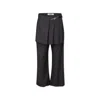 Msgm Gray Pants For Girl With White Logo In Grey