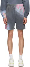 Msgm Logo Printed Tie Dyed Bermuda Shorts In 88 Multicolor