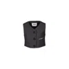 Msgm Gray Vest For Girl With White Logo