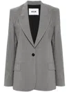 Msgm Wool Blend Tailored Single Breast Jacket In Black
