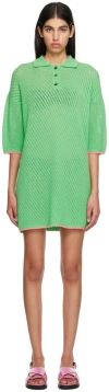 Msgm Green Button Minidress In 34 Mint