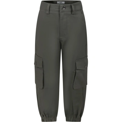 Msgm Kids' Green Casual Trousers For Boy