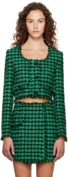 Msgm Checkered Casual Jacket In 36 Green