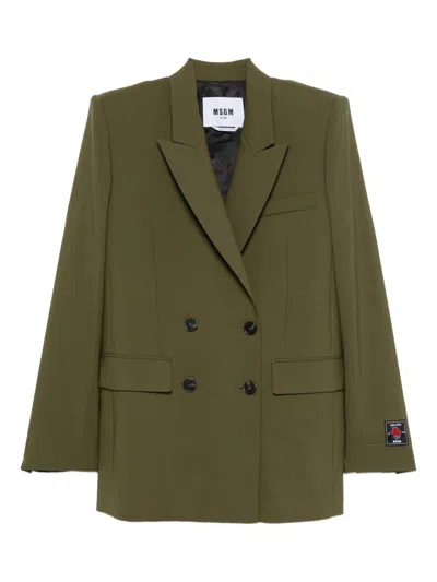 MSGM Green double-breasted jacket MSGM