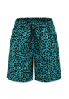 Msgm Spotted Printed Shorts In Green