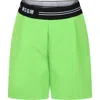 MSGM GREEN SHORTS FOR GIRL WITH LOGO