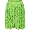 MSGM GREEN SHORTS FOR GIRL WITH LOGO