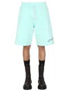 Msgm Green Solid Shorts In Green