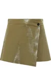 Msgm Green Solid Shorts In Green