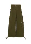 Msgm Cargo Pants In Green