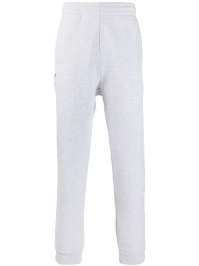 Msgm Grey Cotton Pantaloni Track Pants In Gray