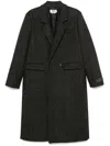 Msgm Double-breasted Coat In Black