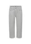 Msgm Grey Jeans For Girl With Logo In Gray