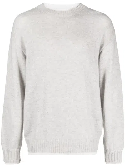 Msgm Crew Neck Jumper In Grey