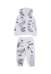 Msgm Grey Suit For Baby Boy With Print In Gray