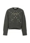 Msgm Grey Sweater For Girl With Logo In Gray