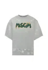 Msgm Grey Sweatshirt For Boy With Writing In Gray
