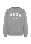 Msgm Grey Sweatshirt For Kids With Logo In Gray
