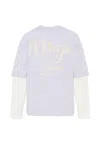 Msgm Grey T-shirt For Boy With Logo In Purple