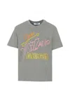 Msgm Short-sleeve Graphic-print T-shirt In Gray