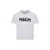 Msgm Grey T-shirt For Kids With Logo In Grey