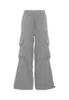 Msgm Drawstring Cargo Track Pants In Gray