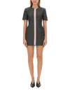 Msgm Grey Virgin Wool Dress With Contrasting Front Zipper In Grey