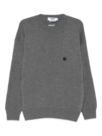 MSGM GREY WOOL SWEATER
