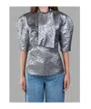 Msgm Metallic-effect Blouse In Gray