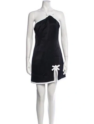 Pre-owned Msgm Halterneck Mini Dress In Black