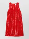 Msgm Halterneck Sequin Mini Dress With Side Pockets