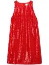 Msgm Halterneck Sequin Mini Dress With Side Pockets