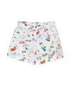 Msgm Hand-painted Design Shorts In White