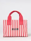 Msgm Striped Polka-dot Shoulder Bag In Red