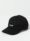 Msgm Hat In Cotton With Embroidered Logo In Black