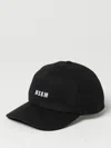 Msgm Classic Black Cap With Structured Crown And Adjustable Fit In Black