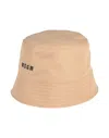 Msgm Hats In Camel