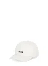 Msgm Baseball Cap With Logo In White
