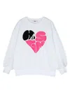 Msgm Heart Logo-print Sweatshirt In Weiss