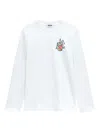 Msgm Heart-print Long-sleeve T-shirt In White