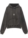 Msgm Helmet Print Drawstring Hoodie In 灰色