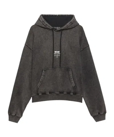 MSGM HELMET PRINT DRAWSTRING HOODIE