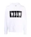 Msgm Logo Print Cotton Hoodie In White