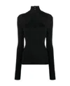 Msgm High Neck Knitted Top In Black