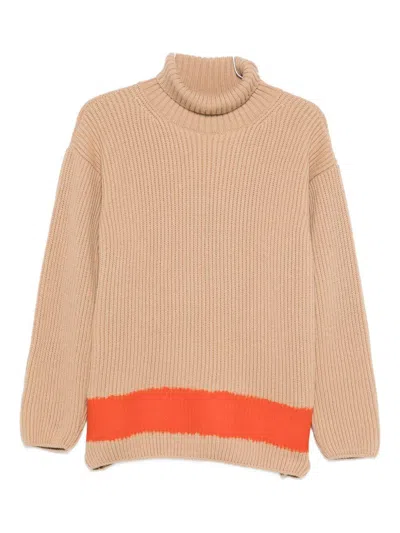 Msgm High Neck Sweater With Contrasting Band