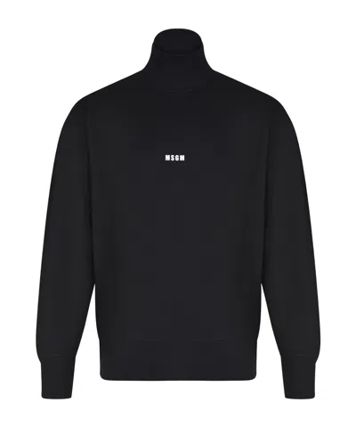Msgm High Neck Sweatshirt In Black