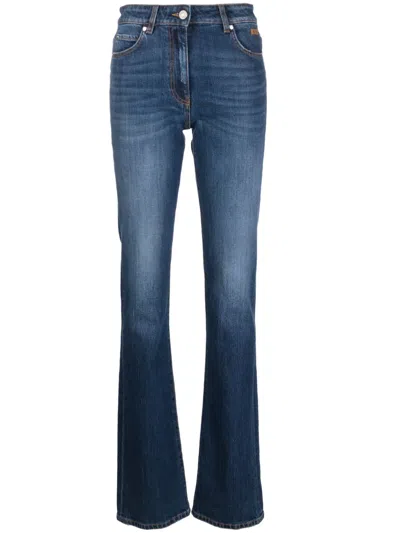 Msgm High-rise Slim-fit Bootcut Jeans In Blue