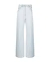 Msgm Wide-leg Washed Denim Trousers In White